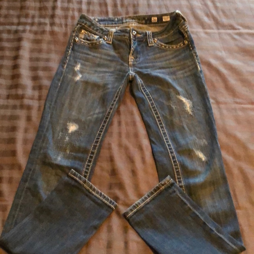 Miss Me straight leg flap pocket jeans